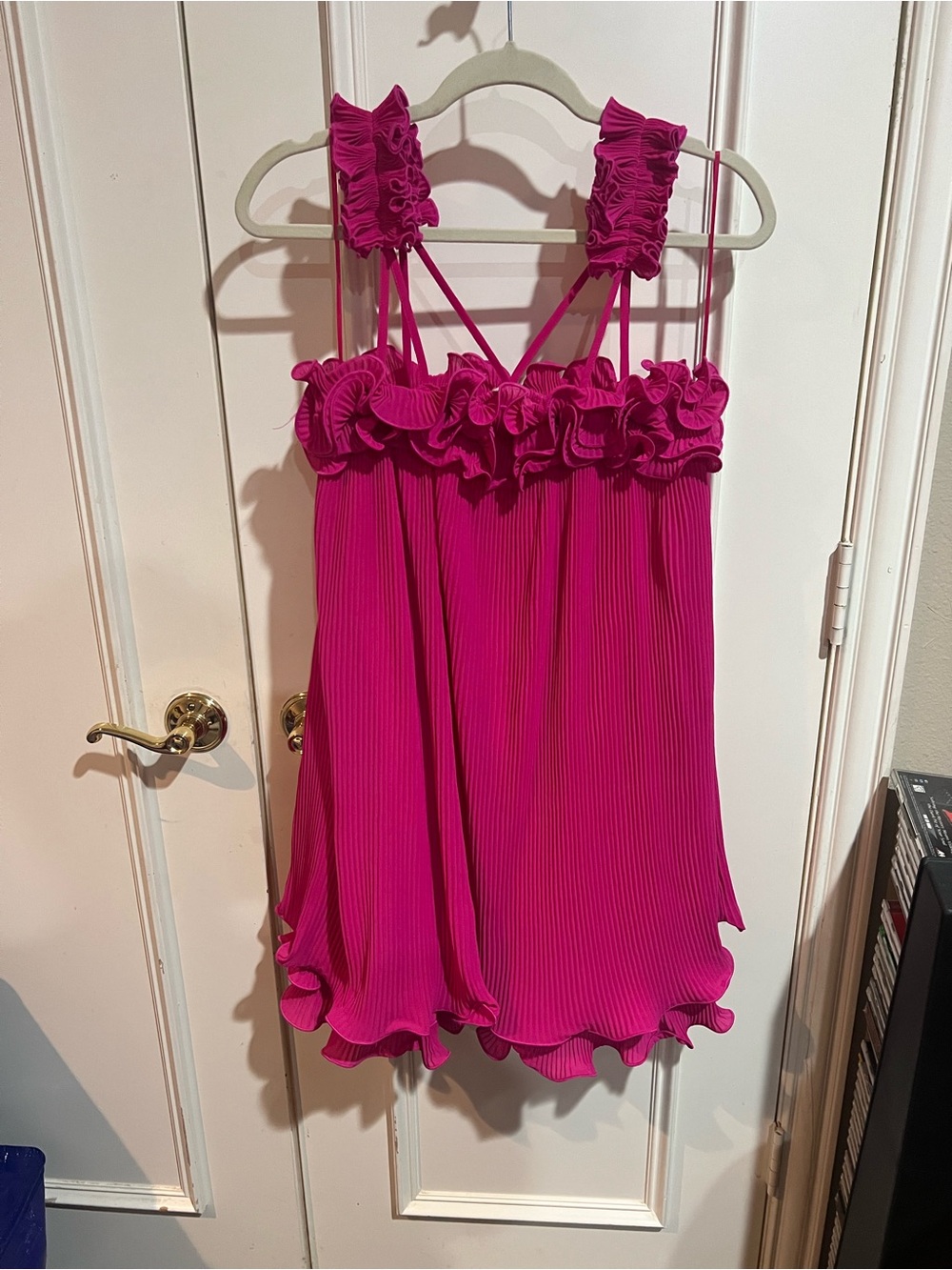 JODIFL Magenta Ruffled Pleated Camisole